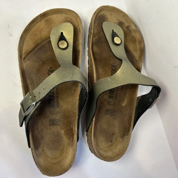 Birkenstock Gizeh Graceful‎ Sandal Taupe W/ Gold Hardware EU 38, US 8, UK 10 - Picture 2 of 6